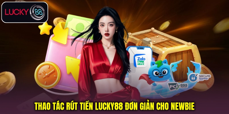 Thao tác rút tiền Lucky88 đơn giản cho newbie